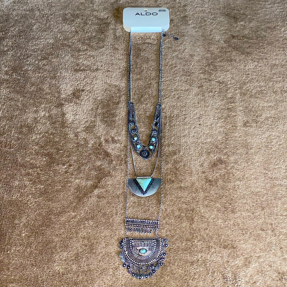 Statement necklace w/ semi-precious stones